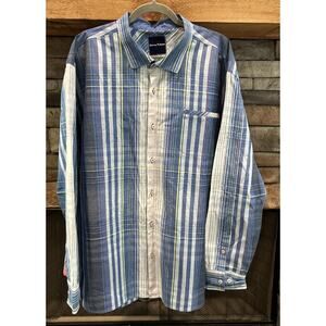 Men’s TOMMY BAHAMA Blue Plaid Long Sleeve Button Up Shirt 3XL *D3